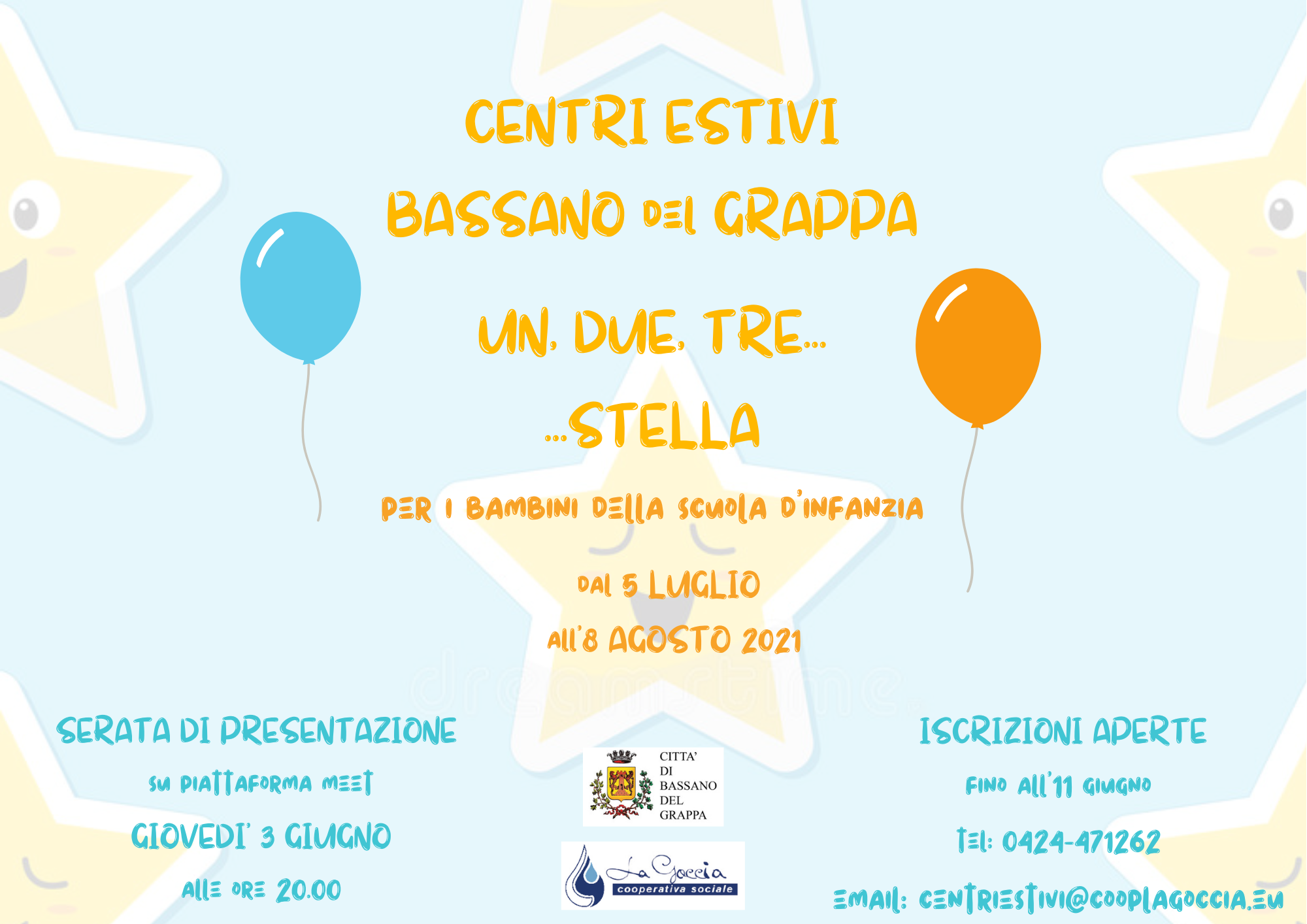 BASSANO del GRAPPA APERTE LE ISCRIZIONI AI CENTRI ESTIVI INFANZIA La Goccia